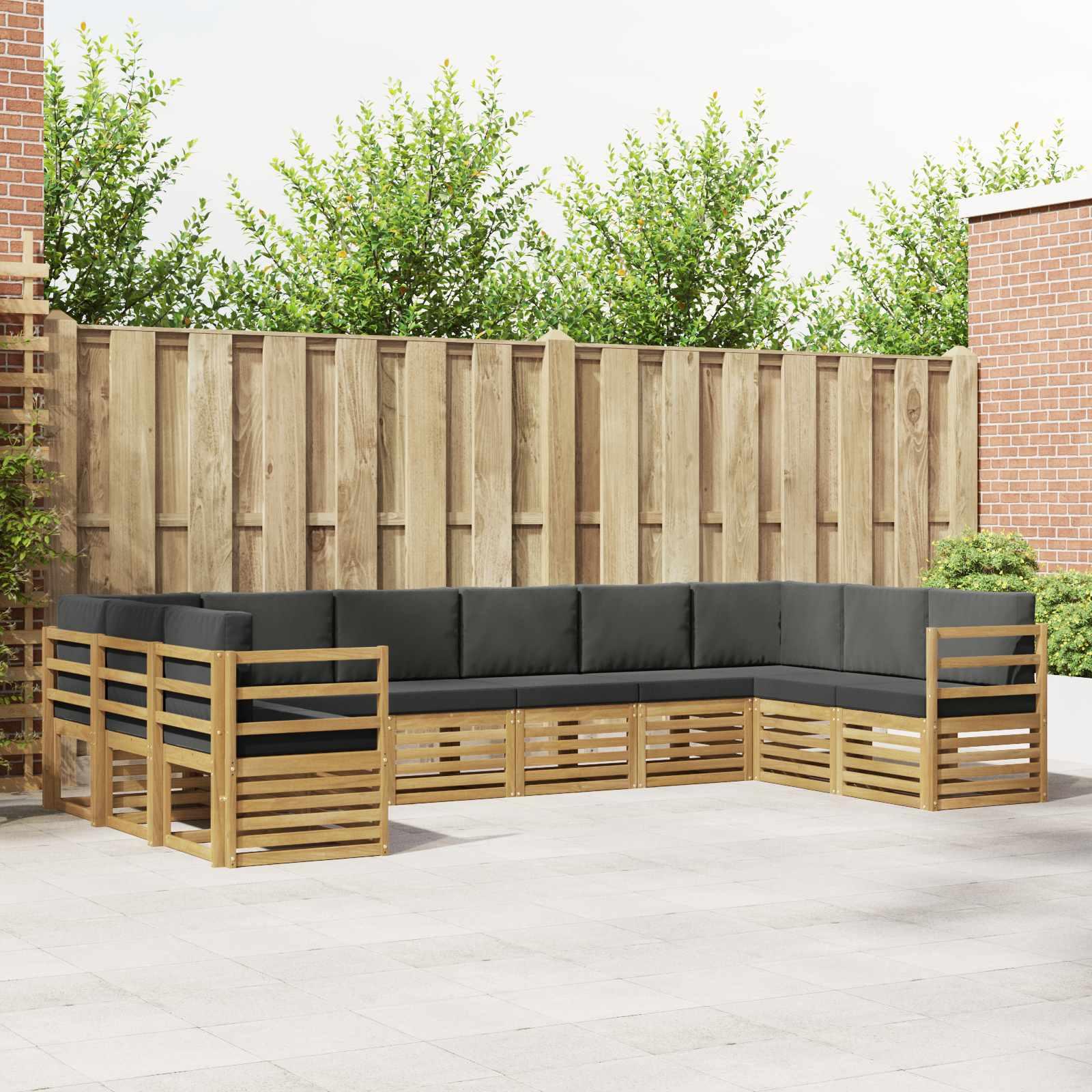Sektionalsofa sæt 10 stk Hvid og antracit 363 x 185,5 x 73 cm