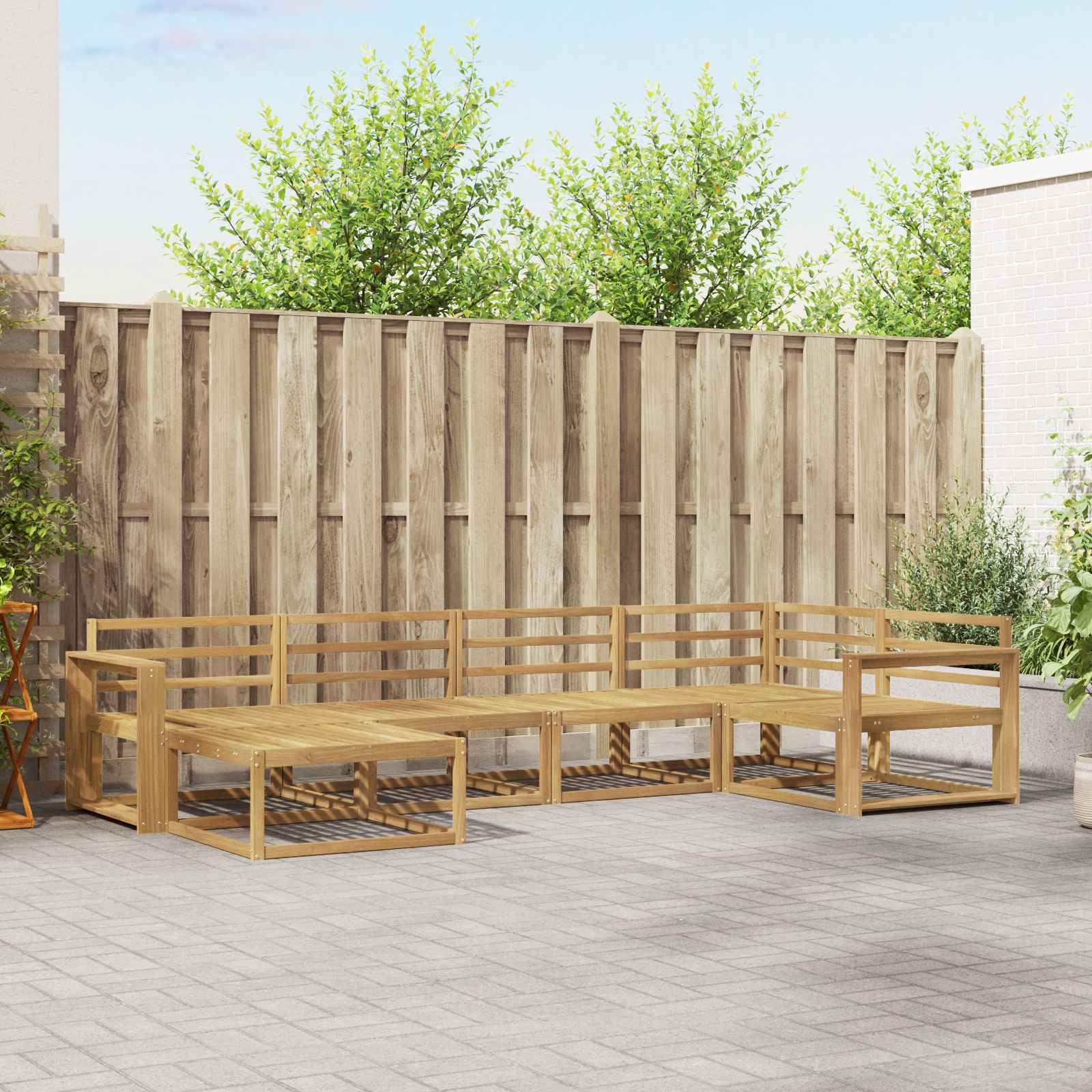 Udendørs sofagruppe 6 stk Hvid 331 x 172,5 x 73 cm
