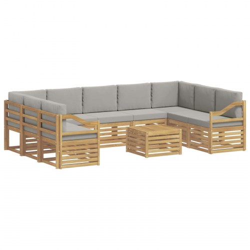 Sofasæt 10 stk Hvid og lysegrå 59 x 59 x 37 cm Polyester