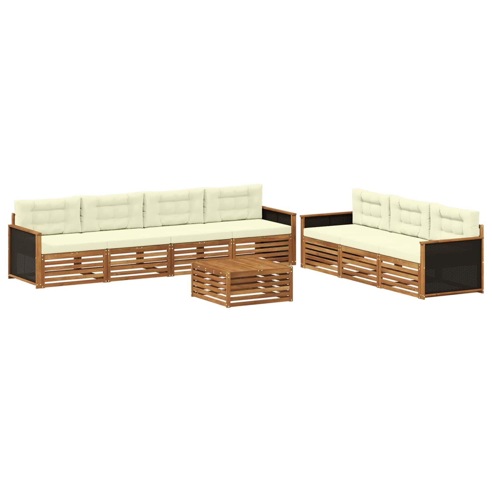 Udendørs sofagruppe 8 stk Naturlig og Fløde 79 x 79 x 37 cm
