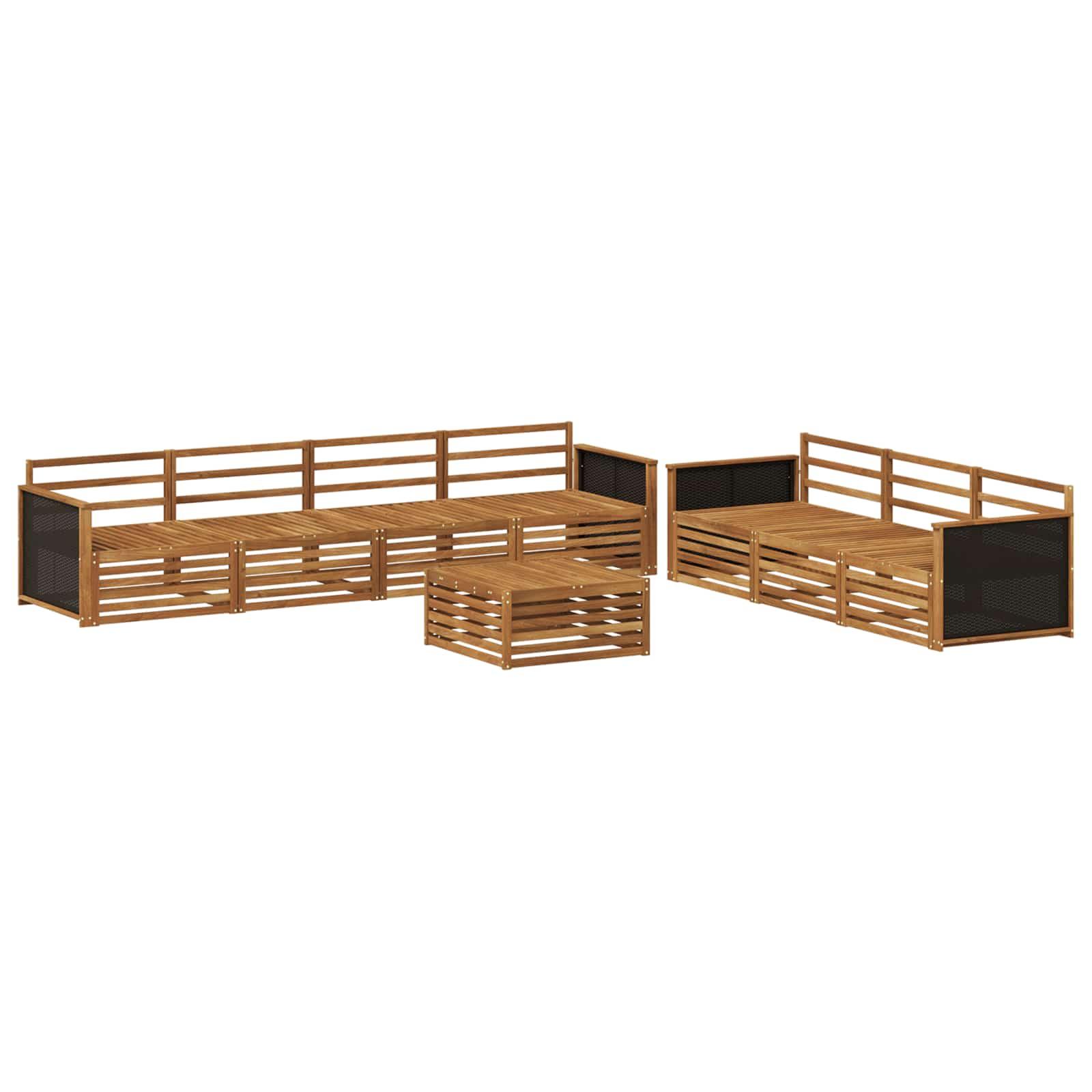 Udendørs sofagruppe 8 stk Naturfarvet 79 x 79 x 37 cm