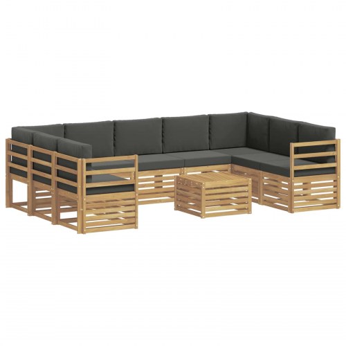 Udendørs sofagruppe 8 stk Hvid og Antracitgrå 59 x 59 x 37 cm