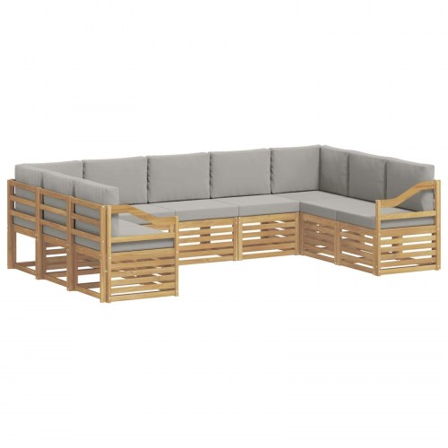 Sektionalsofa sæt 9 stk Hvid og lysegrå 304 x 185,5 x 73 cm