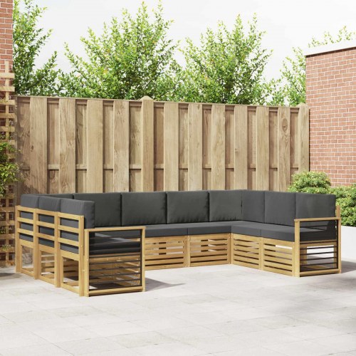Sektionalsofa sæt 9 stk Hvid og antracit 304 x 187,5 x 73 cm