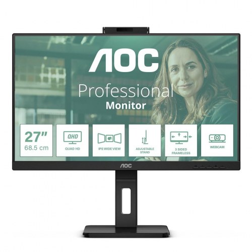AOC Q27P3QW 27" QHD IPS skærm - 100 Hz, webcam og højtalere