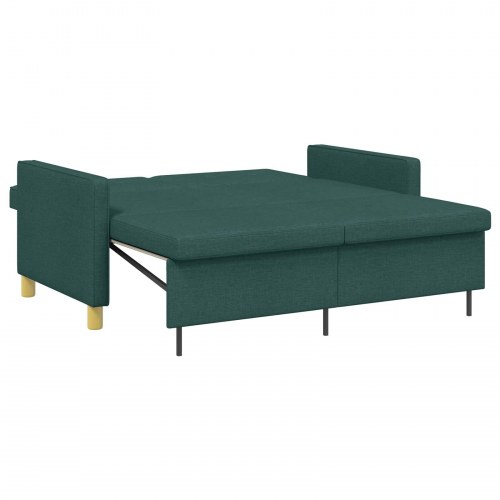 Udtrækssofa Mørkegrøn Stof