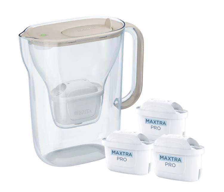 BRITA Style Essential vandfilterkande + 3 Maxtra Pro Pure Performance filtre - sandfarvet billede