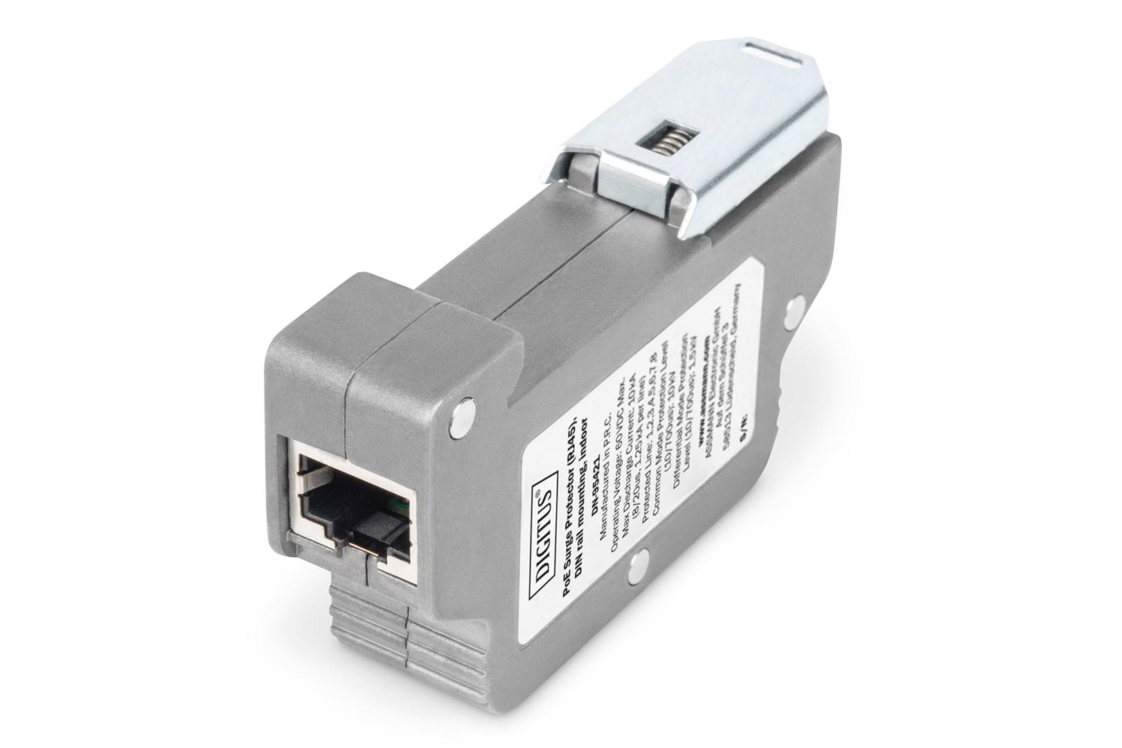 DIGITUS PoE-overspændingsbeskytter (RJ45) - DIN-skinne, indendørs