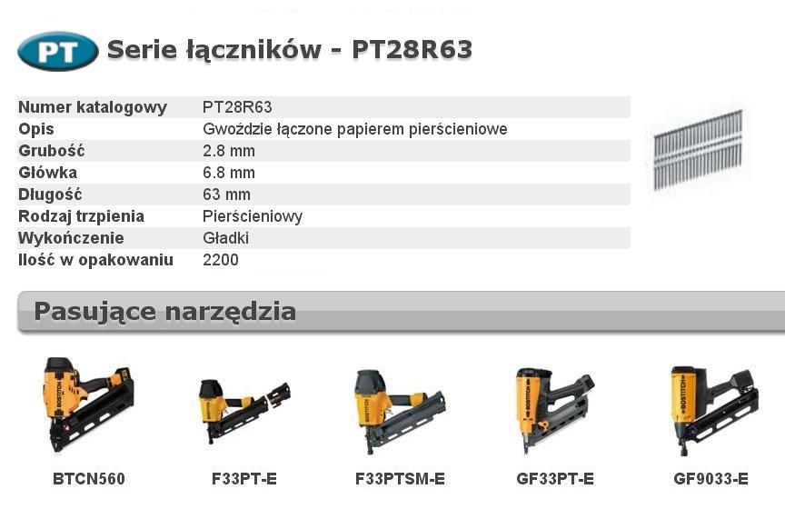 Ringede søm 2,8 × 63 mm - 2.200 stk. (PT28R63) billede