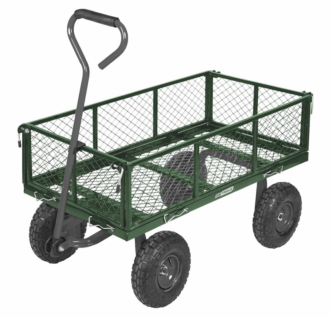 AWTOOLS havetransportvogn 250 kg - trådnet og store hjul billede