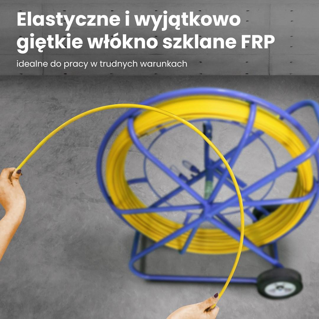 Extralink kabeltrækstang FRP 11 mm - 350 m, gul billede