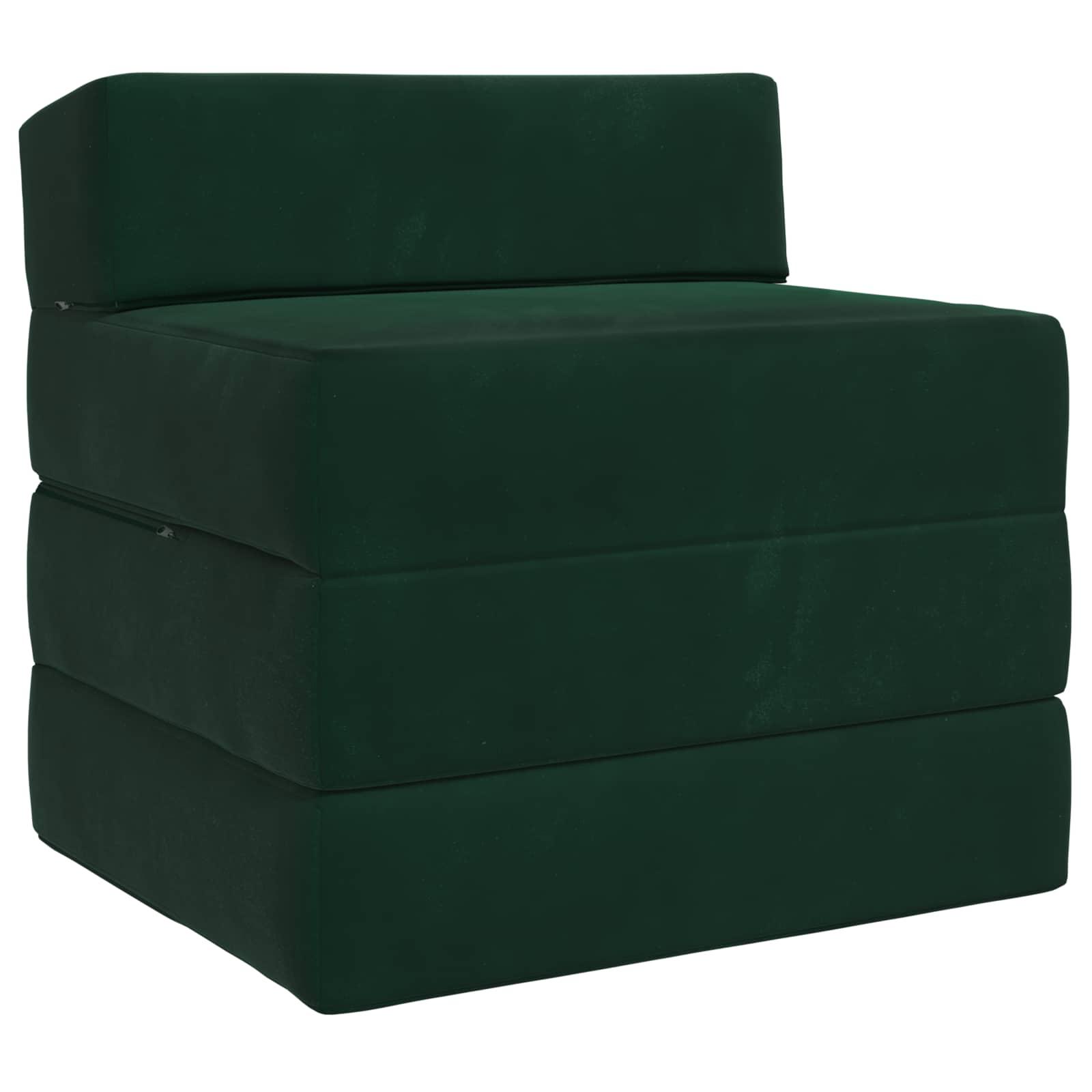Samlebar Sofa Seng Mørkegrøn 200 x 70 x 15 cm Fløjl billede