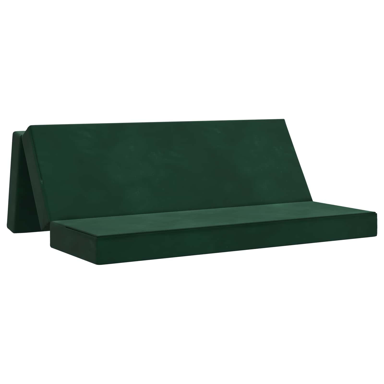 Foldbar sovesofa 180 × 67 × 45 cm - mørkegrøn billede