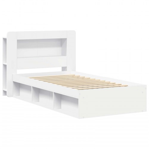Sengestel med opbevaring - hvid 80 x 200 cm, konstrueret træ