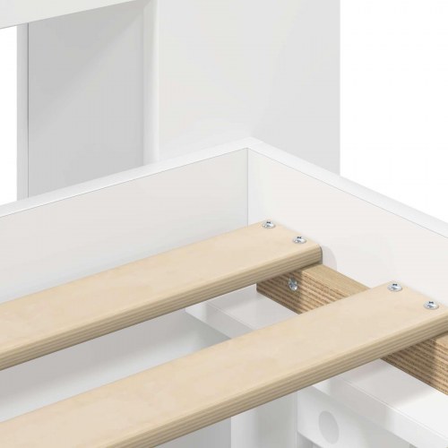 Sengestel med opbevaring - hvid 80 x 200 cm, konstrueret træ