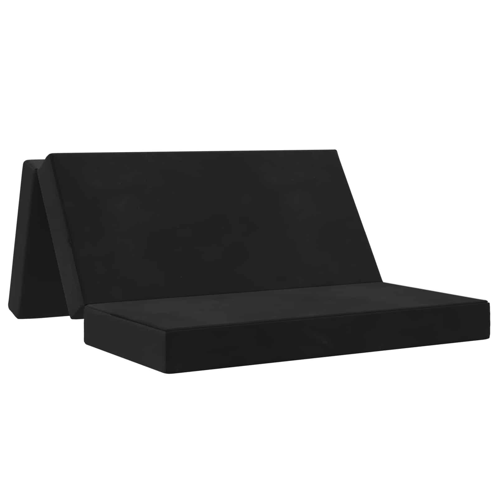 Foldbar sovesofa 140 × 67 × 45 cm - sort billede