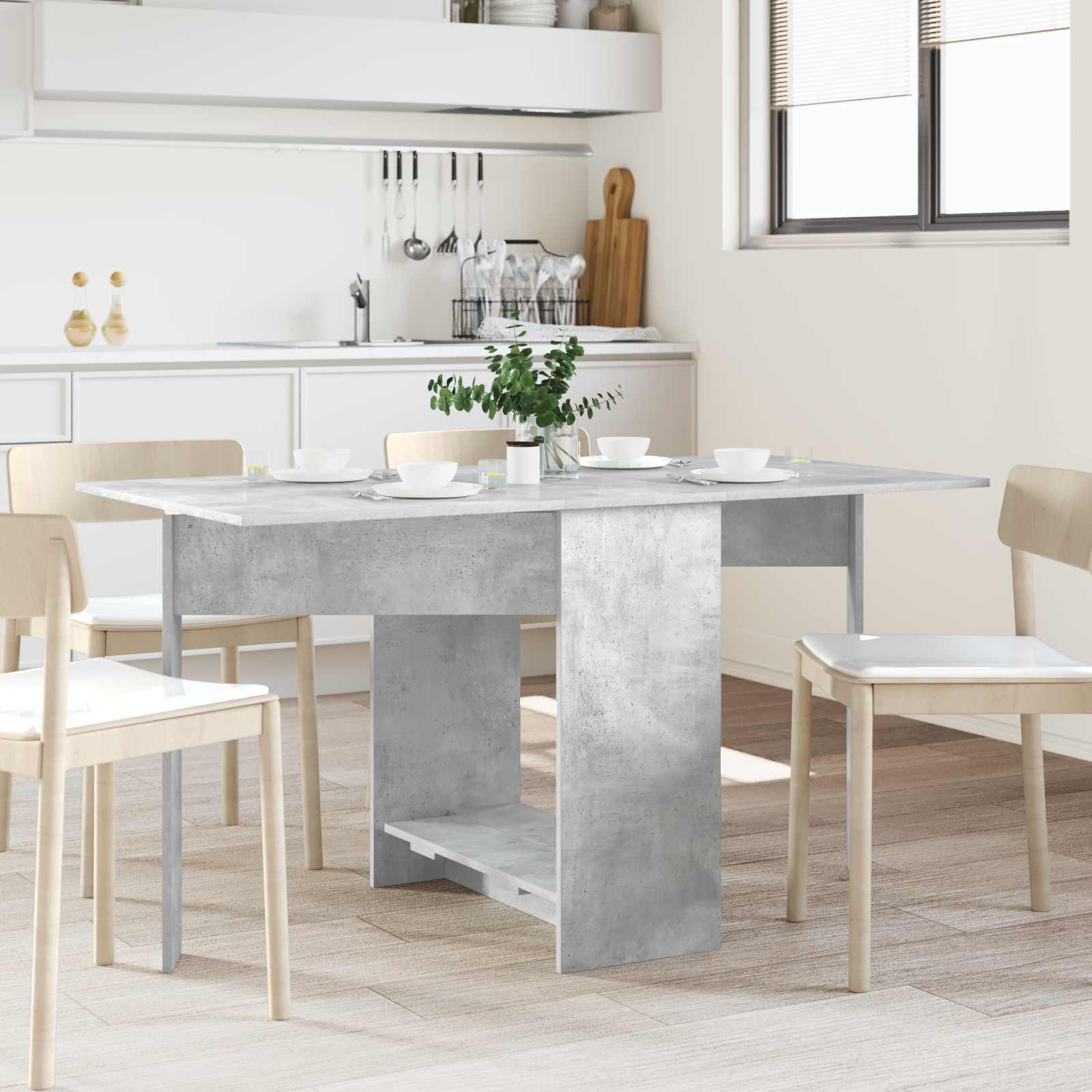 Spisebord 138 x 70 x 73,5 cm Konstrueret træ Betongrå billede