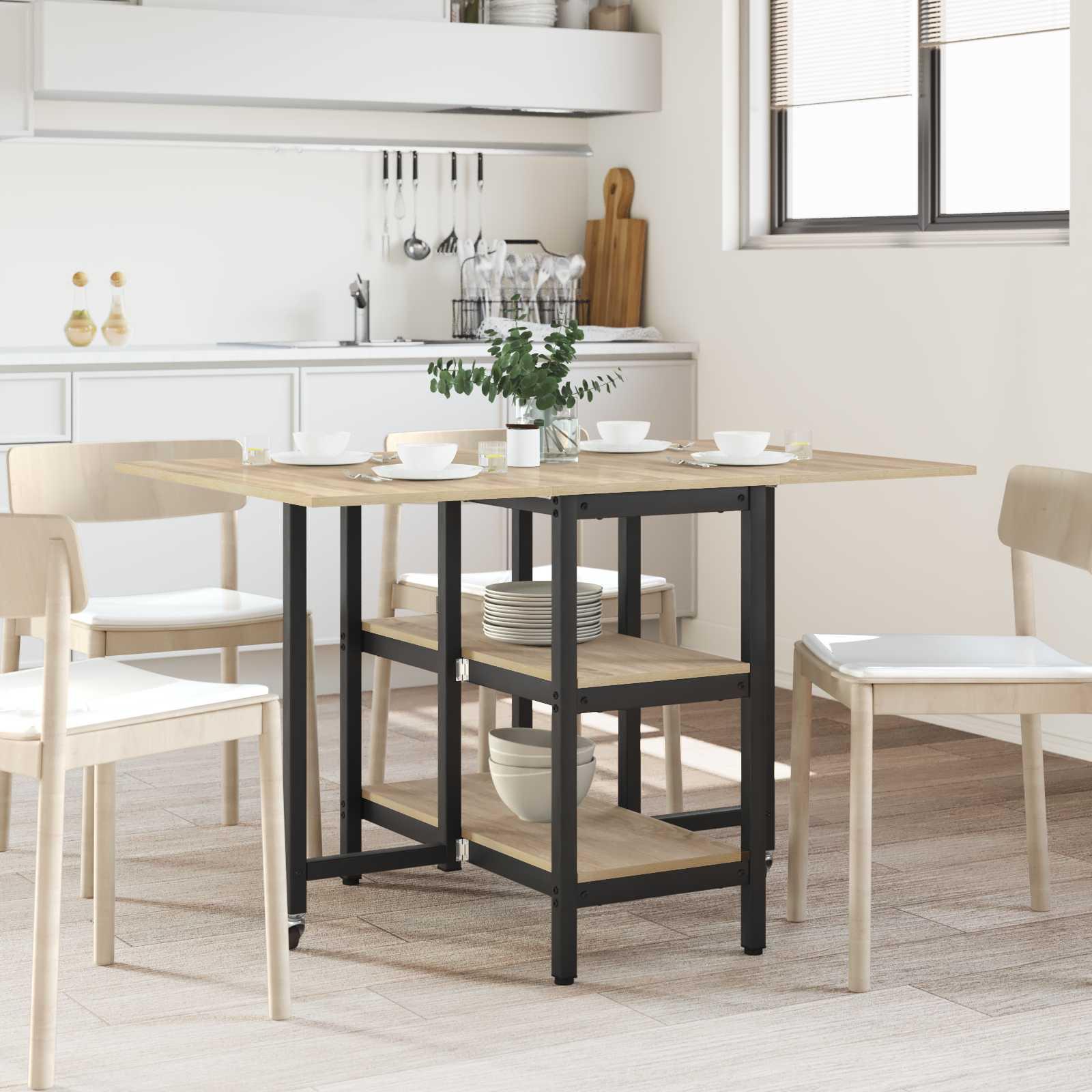 Spisebord 122 x 80 x 76,5 cm Konstrueret træ Sonoma-eg billede
