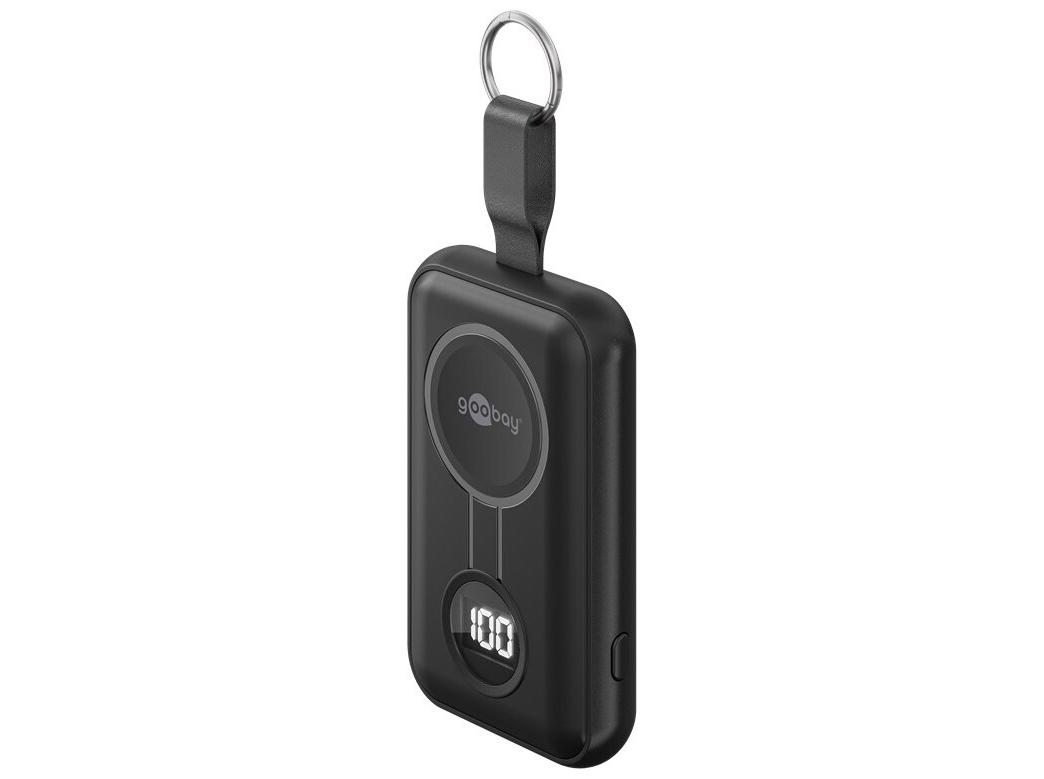 Goobay trådløs powerbank 2 500 mAh 5 W med USB‑C - sort