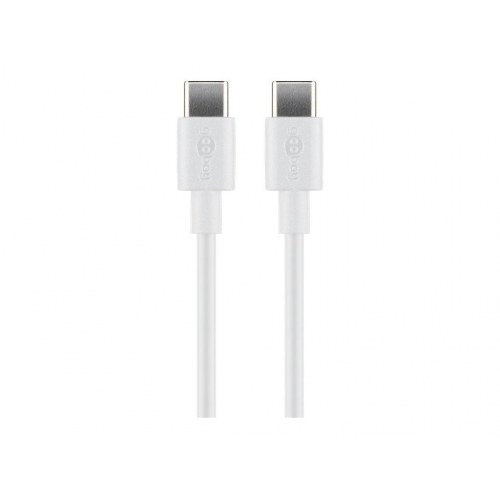 Goobay USB-C til USB-C kabel 50 cm - hvid (60 W PD)