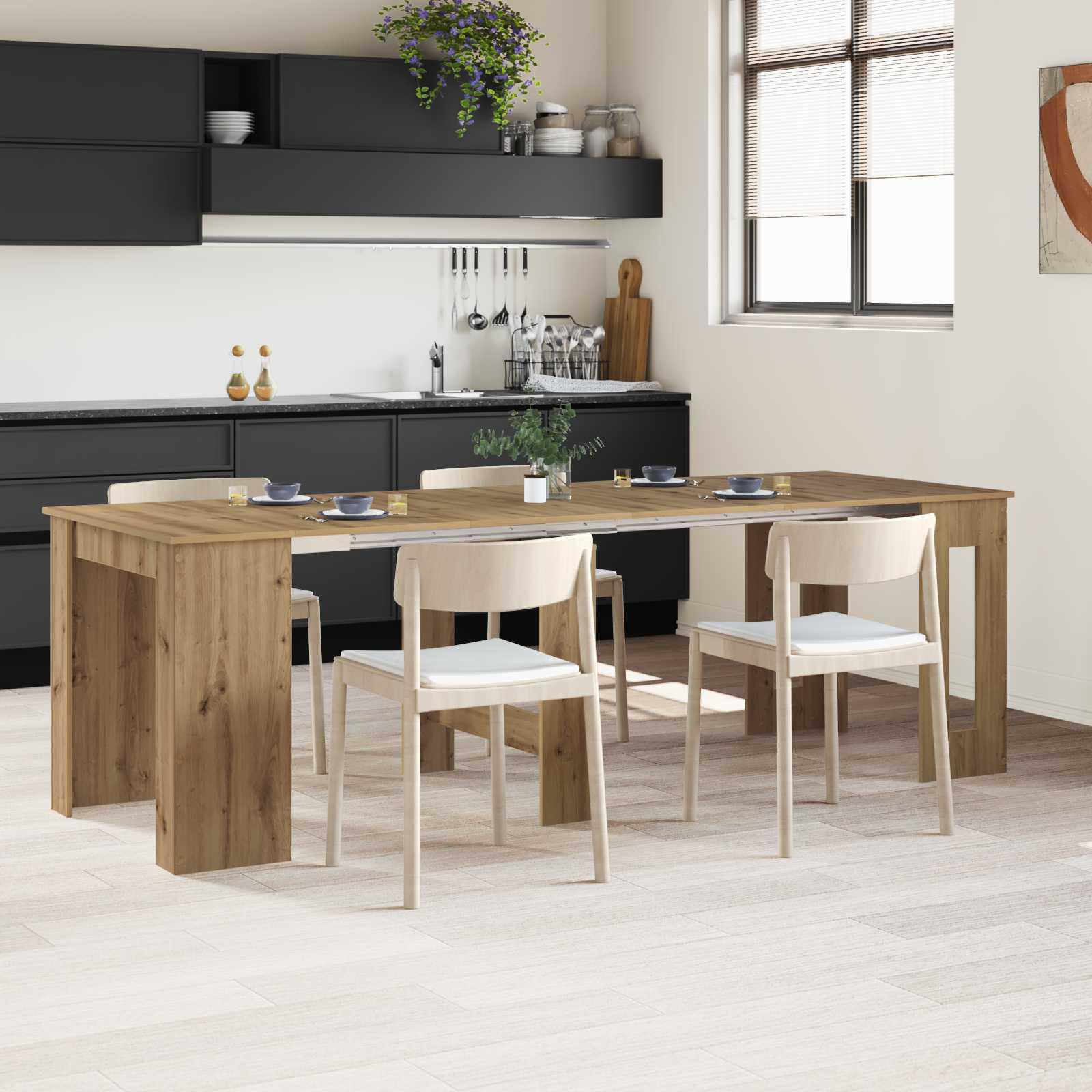 Spisebord 240 x 85 x 75 cm Konstrueret træ Artisan-eg billede
