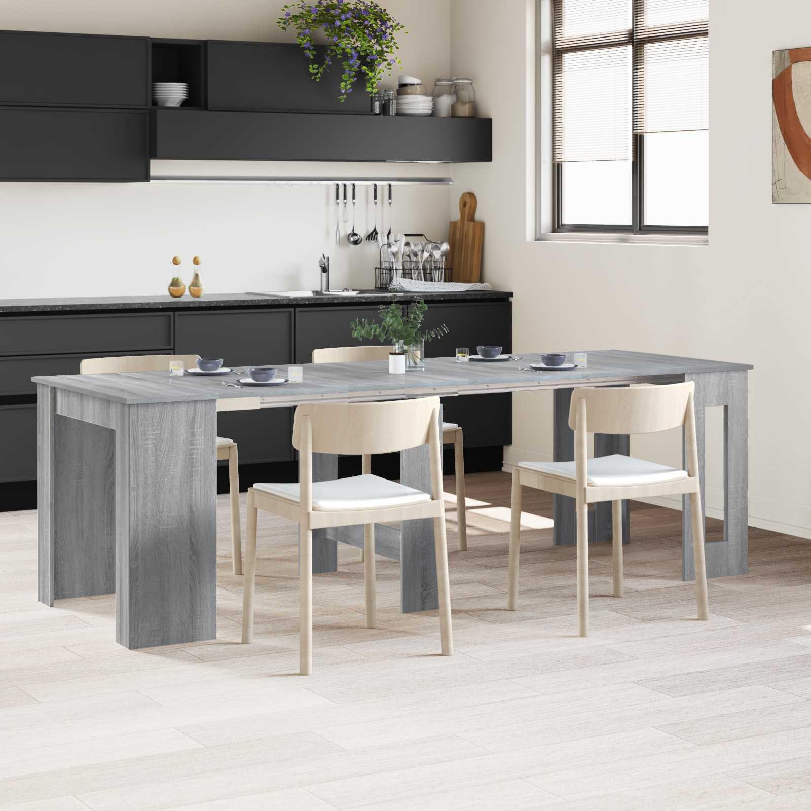 Spisebord 240 x 85 x 75 cm Konstrueret træ Grå Sonoma billede