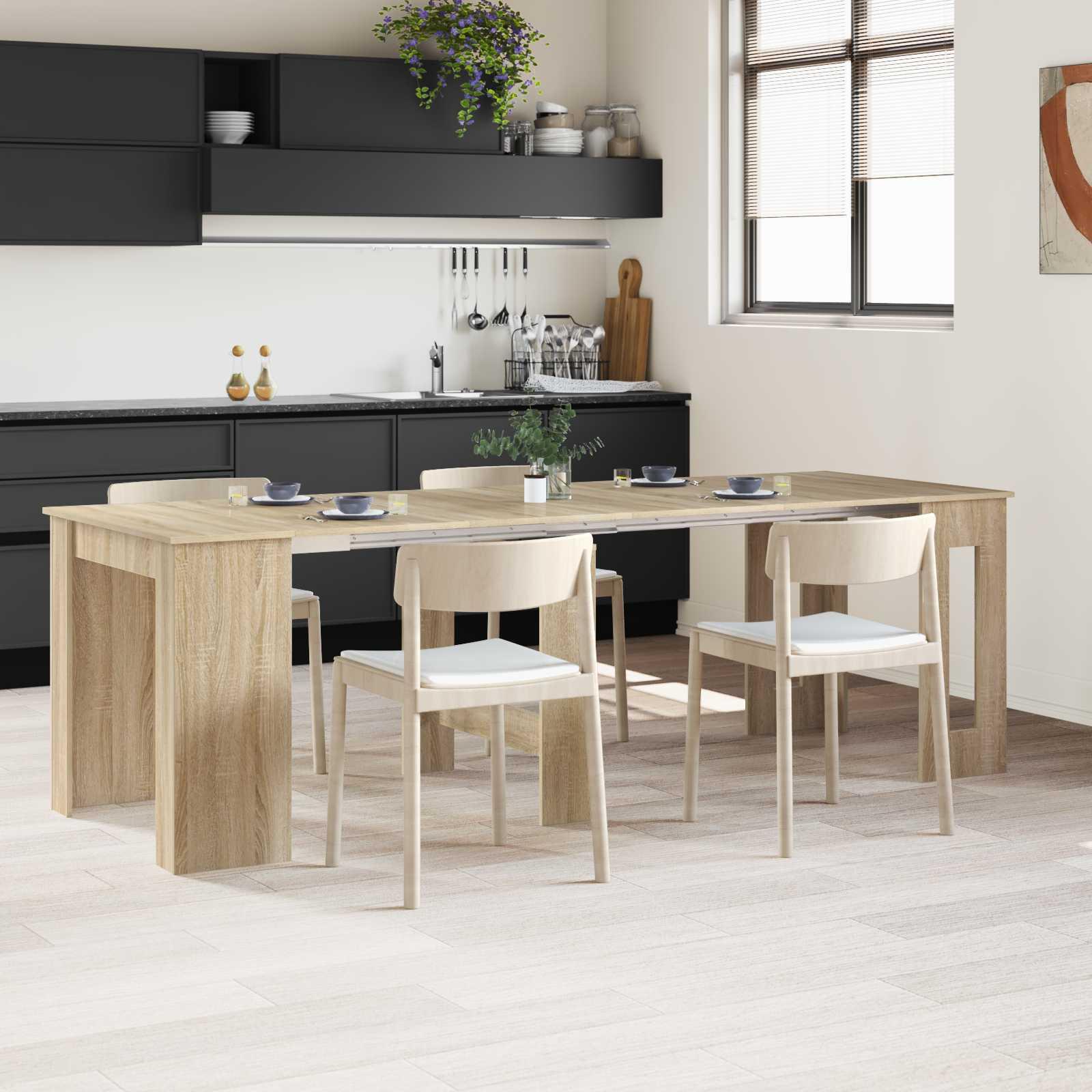 Spisebord 240 x 85 x 75 cm Konstrueret træ Sonoma-eg billede
