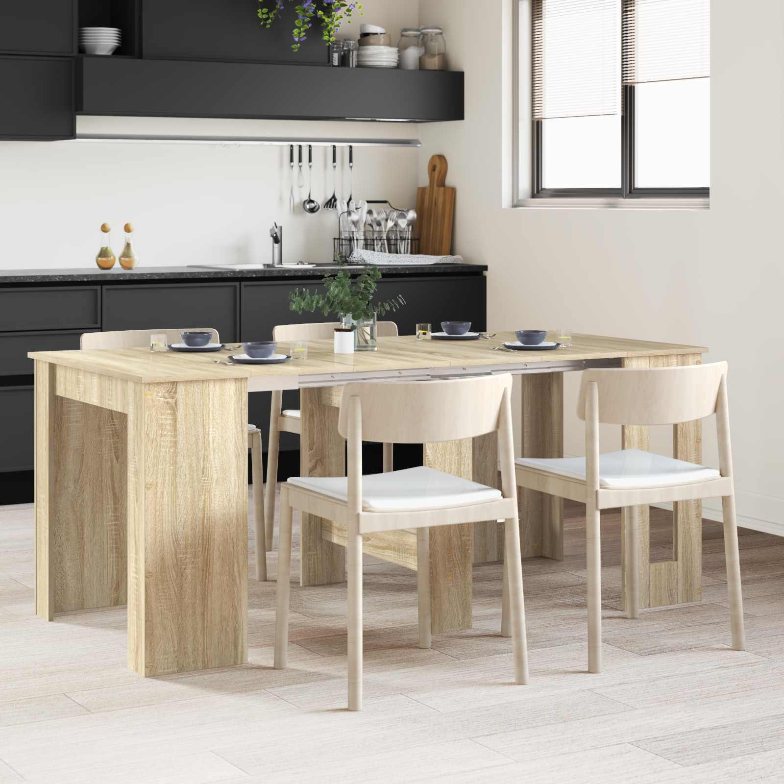 Spisebord 180 x 85 x 75 cm Konstrueret træ Sonoma-eg billede