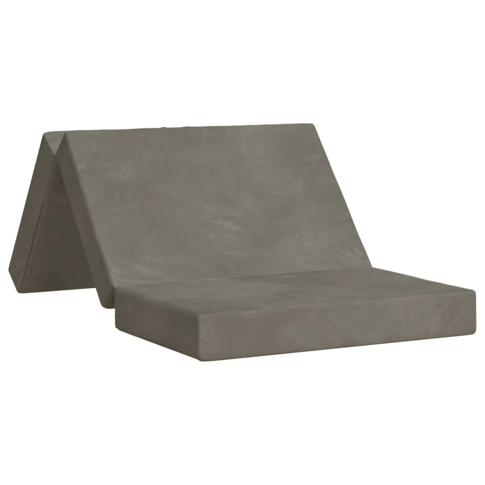 Foldbar sovesofa/samlebar sofa seng 80 × 67 × 45 cm - lysegrå fløjl billede