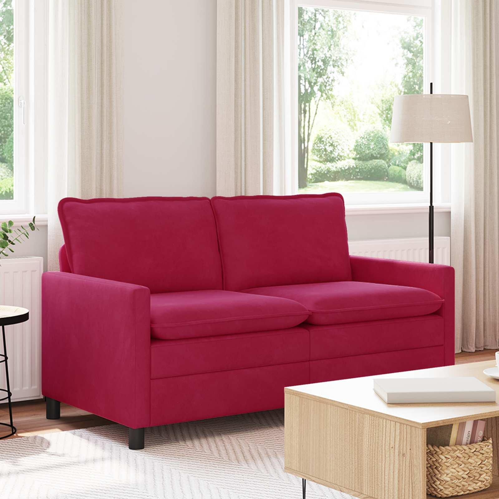 Sofa Vinrød 156 x 81 x 87,5 cm Fløjl billede