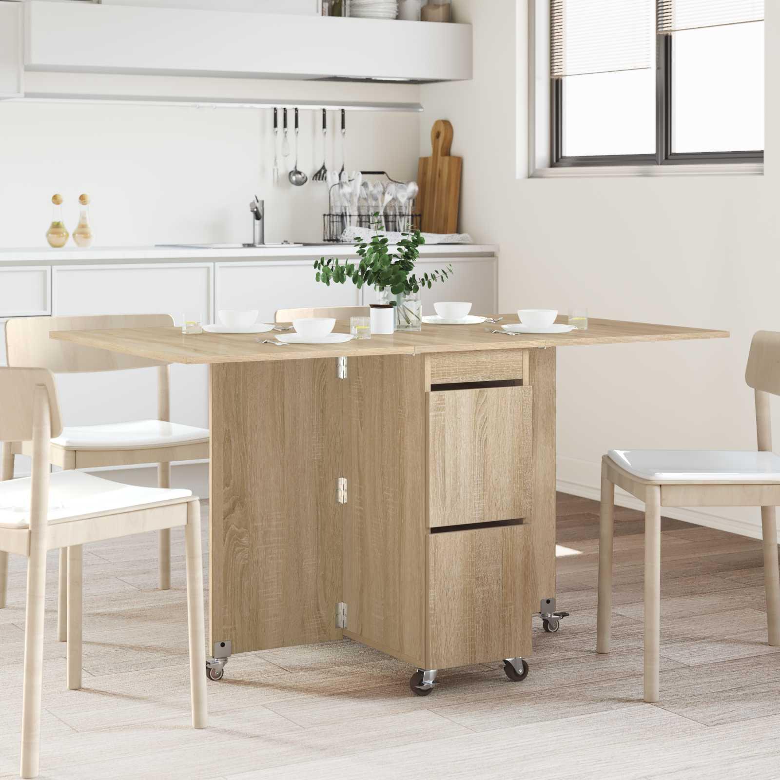 Spisebord 2 stk 140 x 80 x 77 cm Konstrueret træ Sonoma-eg billede