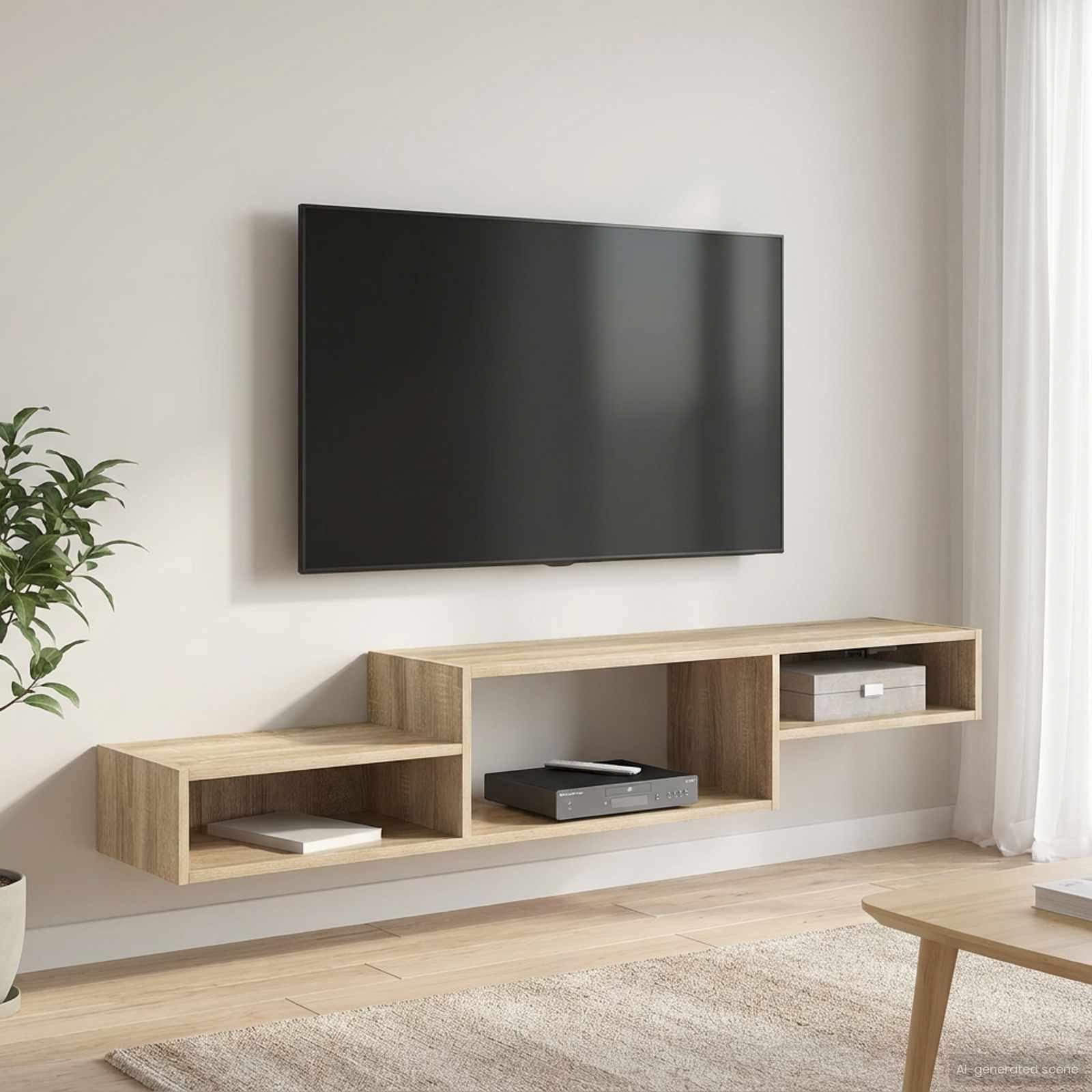 Væghængt TV Skab Vægmonteret Sonoma-eg 150 x 28 x 26 cm billede