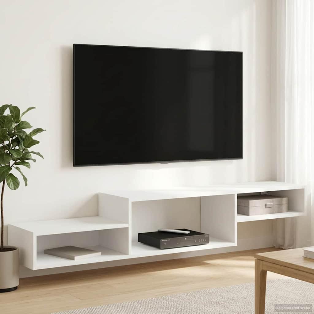 Væghængt TV Skab Vægmonteret Hvid 150 x 28 x 26 cm billede