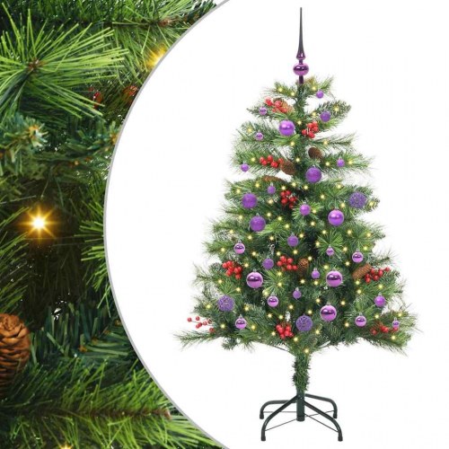 Kunstigt juletræ med 150 LED - 150 cm, grøn