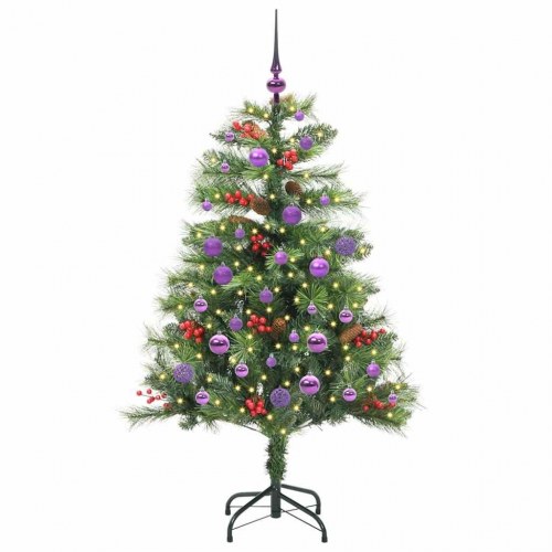 Kunstigt juletræ med 150 LED - 150 cm, grøn
