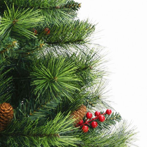 Kunstigt juletræ med 150 LED - 150 cm, grøn
