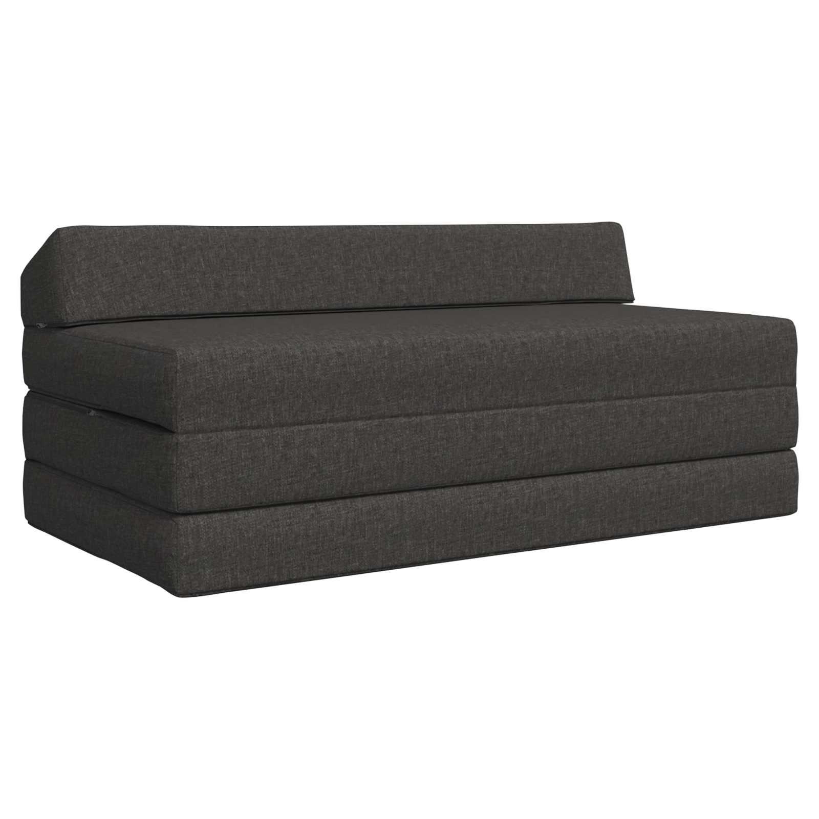 Foldbar Sofa Seng Madrasse Mørkegrå 120 x 60 x 49 cm Stof billede