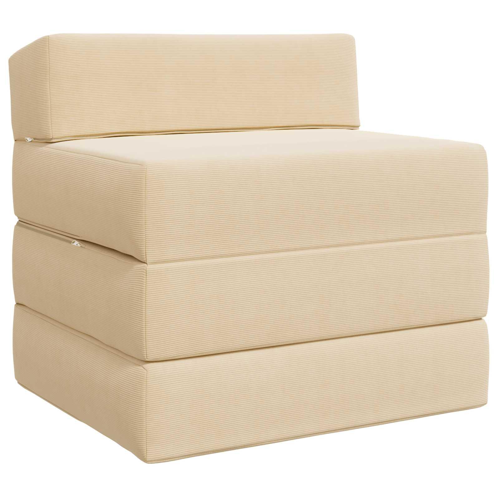 Samlebar Sofa Seng Cremefarvet 200 x 70 x 10 cm Velourstof billede