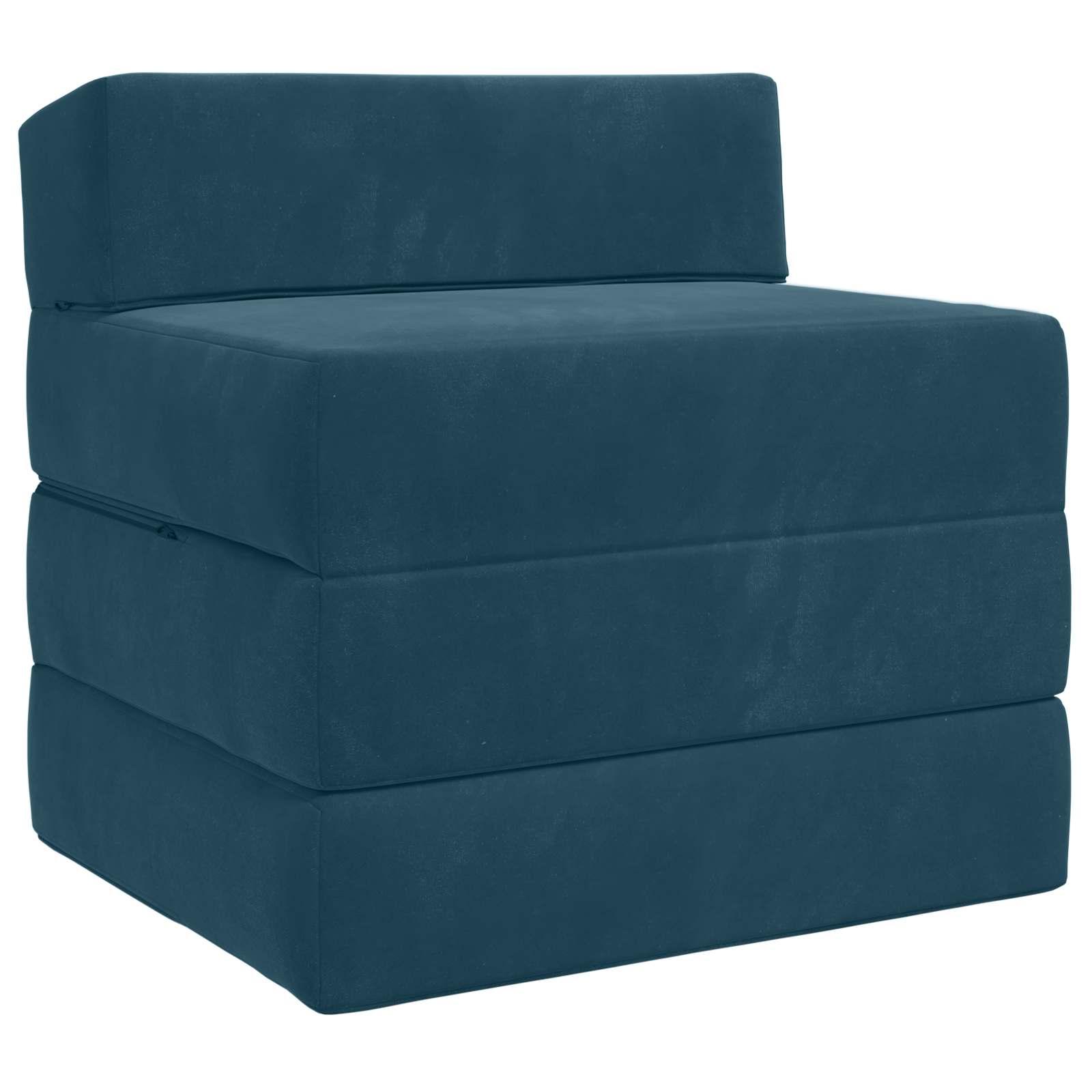 Samlebar Sofa Seng Blå 200 x 70 x 10 cm Fløjl billede
