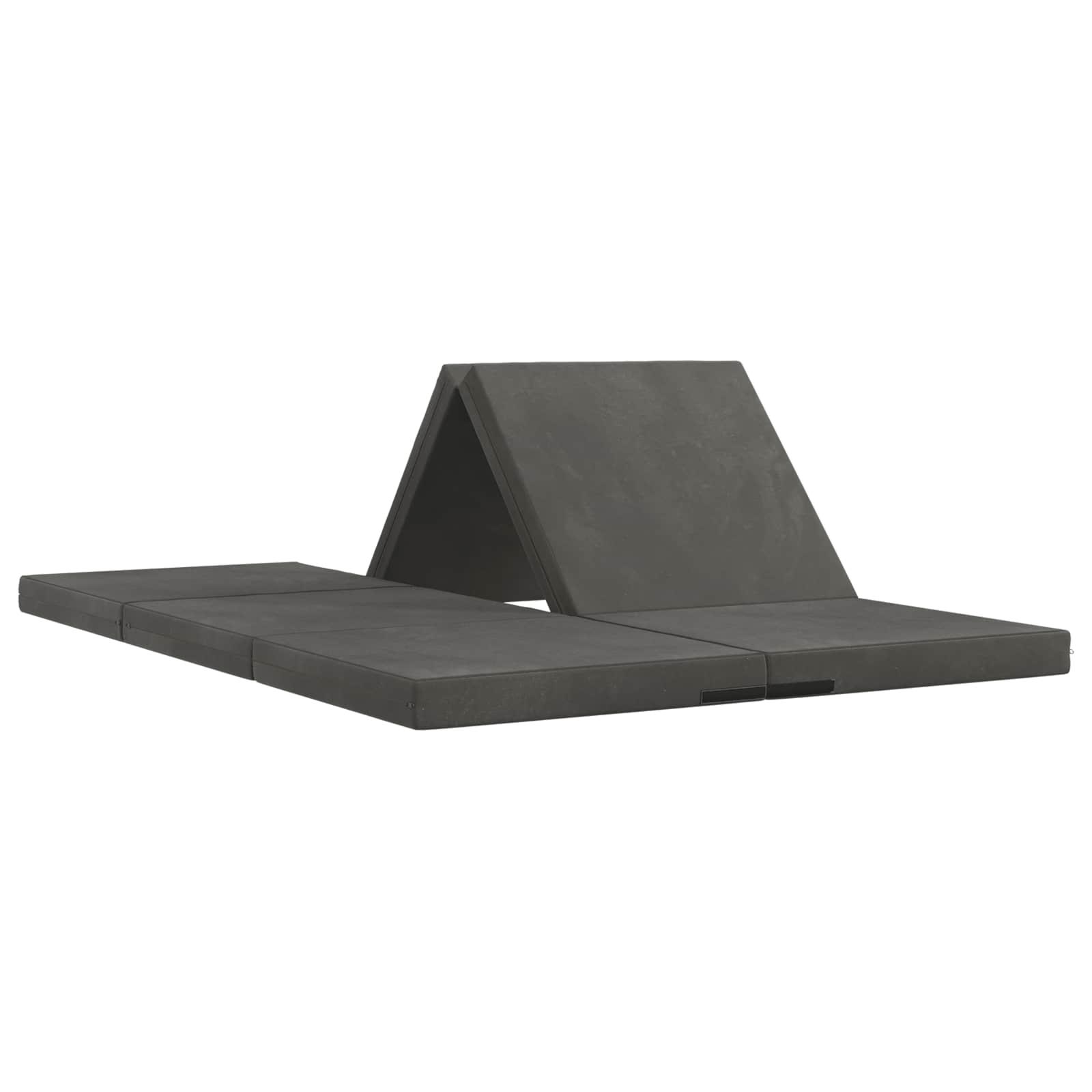 Foldbar sovesofa/madras 140 × 67 × 45 cm - mørkegrå billede