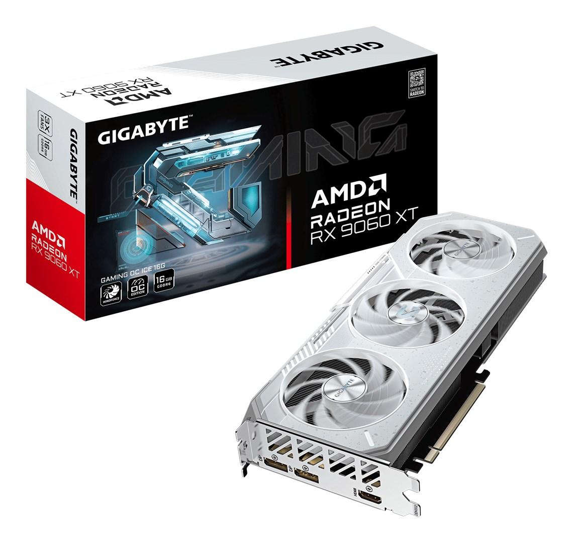 Gigabyte Gaming Radeon RX 9060 XT OC ICE 16G grafikkort - 16 GB GDDR6, PCIe 5.0