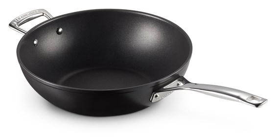 Le Creuset wokpande 4,7 l - rund non-stick, sort