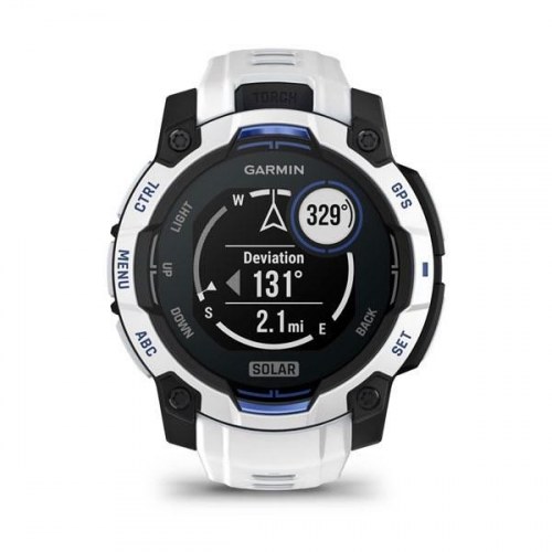 Garmin Instinct 3 Solar - smartwatch 45 mm - hvid