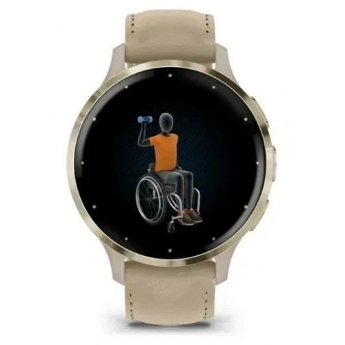 Garmin vívomove Trend 41 mm smartwatch - AMOLED 1,2" med GPS - guld/læder