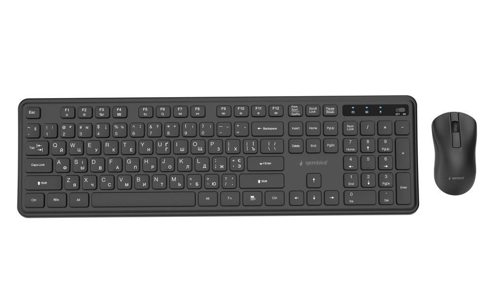 Gembird KBS-WPS-01 Slim Pro Business - trådløst tastatur og mus, sort (russisk layout)