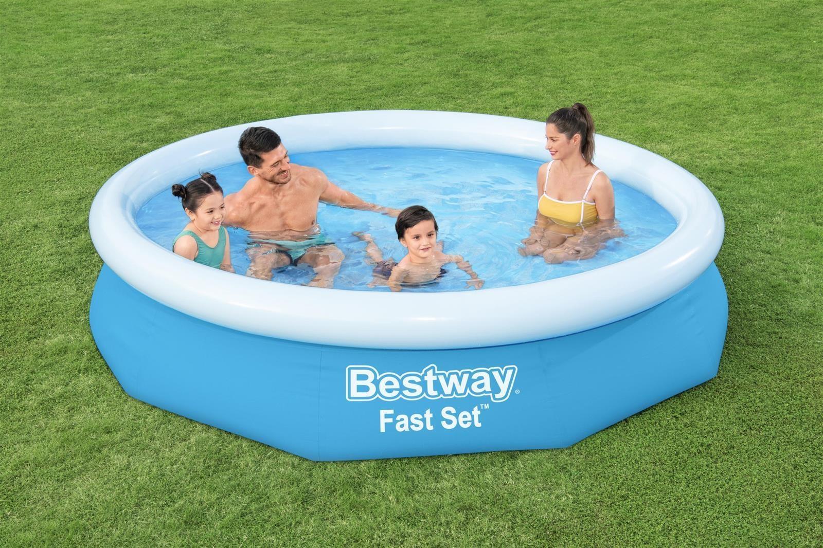 Bestway Fast Set oppustelig pool 305 × 66 cm - blå (57458)