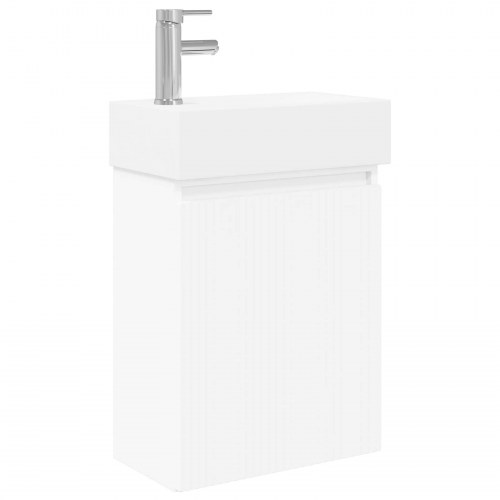 Badeværelses Vanity-enhed med Armatur Hvid 45,5 x 22,5 x 84 cm