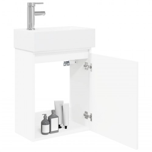 Badeværelses Vanity-enhed med Armatur Hvid 45,5 x 22,5 x 84 cm