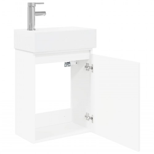 Badeværelses Vanity-enhed med Armatur Hvid 45,5 x 22,5 x 84 cm