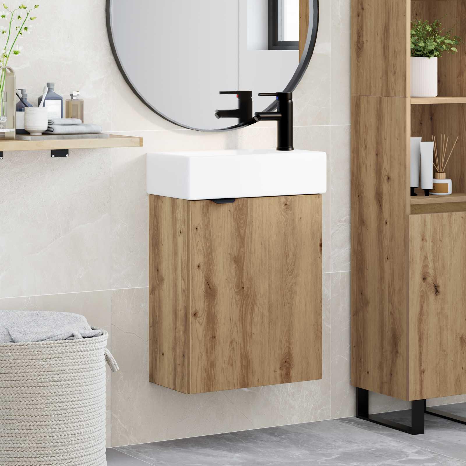 Badeværelses Vanity-enhed med Armatur Artisan-eg